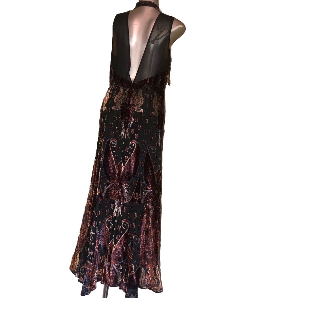 Free People Hands to Hold Velvet Paisley Maxi Dress size6 - Picture 4 of 8